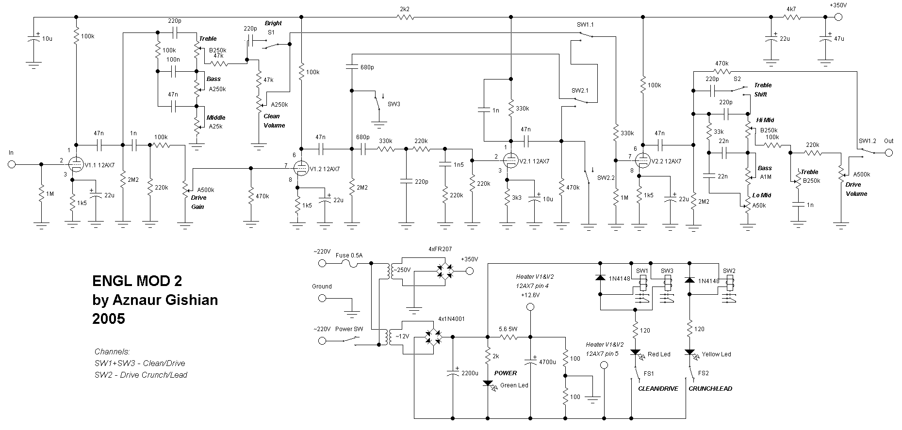 Engl e530 preamp схема